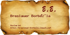 Breslauer Borbála névjegykártya